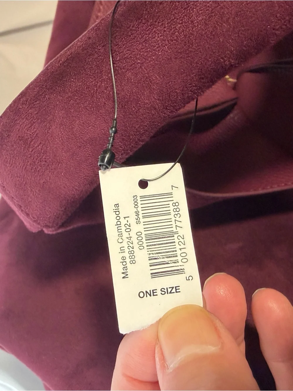 NWT BANANA REPUBLIC Vegan  Suede Hobo Bag in Dark Wine